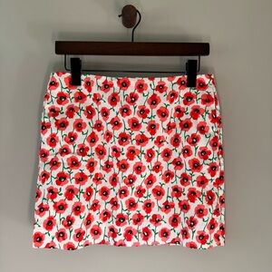 J CREW POPPY FLOWER MINI SKIRT SIZE 2